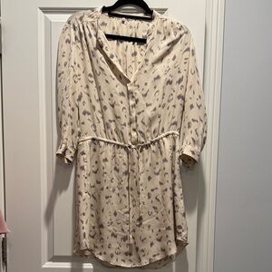 Aritizia Babaton Cream and Gray Mini Dress